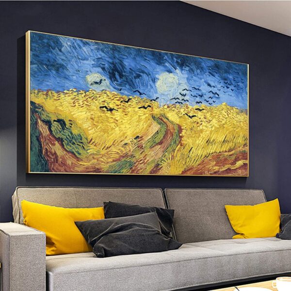 Reproduction de Champ de blé avec corbeaux de Vincent Van Gogh – Image 3