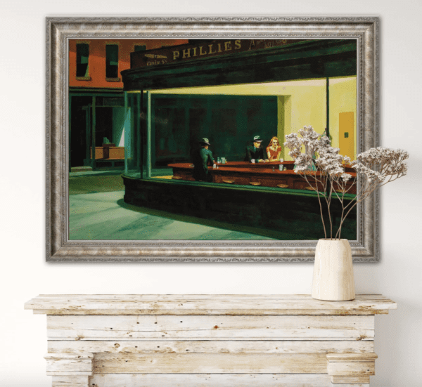 reproductuion paeinture d'edward hopper de Nighthawks